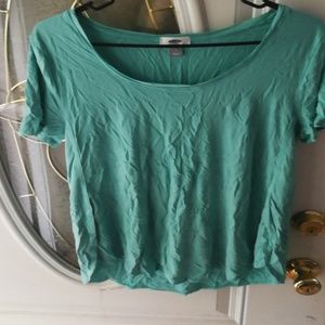green v-neck